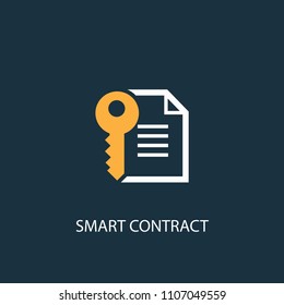 Smart Contract concept 2 colored icon. Simple element illustration. Smart Contract concept symbol design from Cryptocurrency set. Can be used for web and mobile UI/UX
