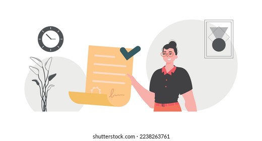 Concepto de contrato inteligente. Protección de datos. El tipo está sosteniendo un documento.