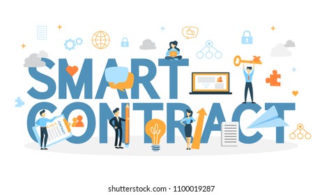 Smart contract concept. Idea of business and crypto.