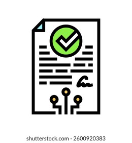 smart contract decentralized application color icon vector. smart contract decentralized application sign. isolated symbol illustration
