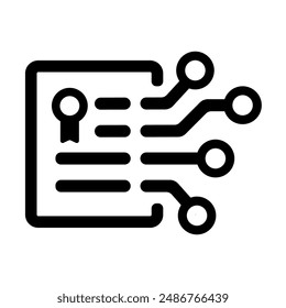 Smart contract ( digital certificate ) vector icon illustration