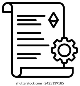 Smart Contract Execution icon line vector illustration