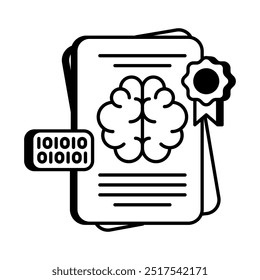 Smart Contract Glyph Icon, Vector illustration