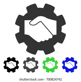 Smart Contract Handshake flat vector icon. Colored smart contract handshake, gray, black, blue, green icon versions. Flat icon style for graphic design.