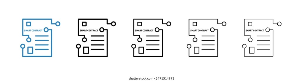 Smart contract icon in black and blue