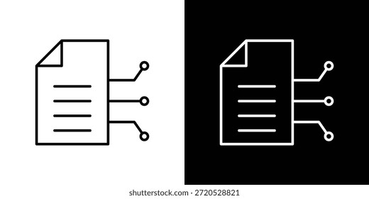 Ícone de contrato inteligente. Ilustração em preto isolada para design gráfico e da Web.