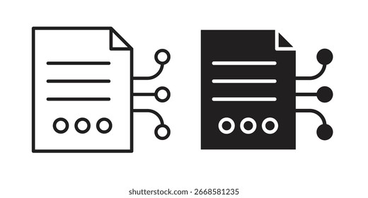 Smart contract icon Black and White Vector Graphic