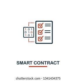 Smart Contract icon. Creative two colors design from crypto currency icons collection. Simple pictogram smart contract icon for web design, apps, software, print usage