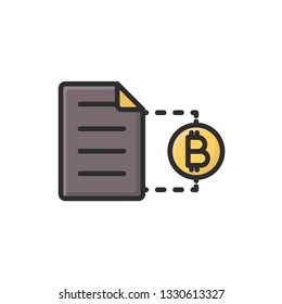 smart contract icon. cryptocurrency icon flat design