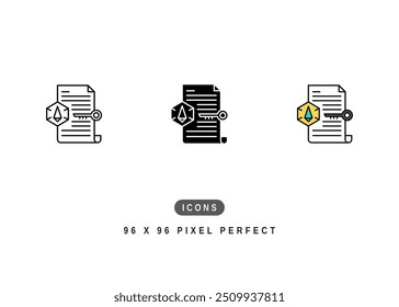 Ícone de Contrato Inteligente. Ilustração Gráfica De Pictograma De Acordo Blockchain Digital. Ícone de Linha Simples Isolado para Infográfico, Aplicativo e Botão da Web.