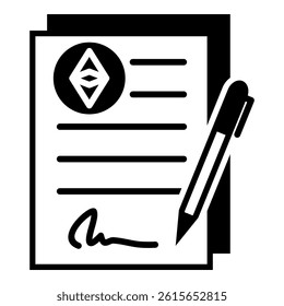 Smart Contract Icon Element For Design