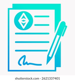 Elemento De Ícone De Contrato Inteligente Para Design