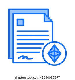 Smart Contract Icon Element For Design