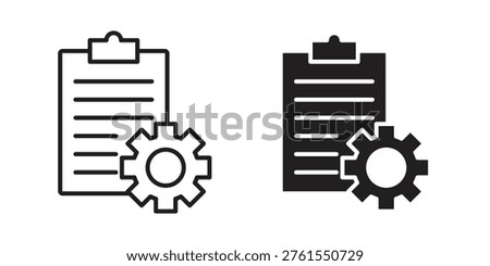 Smart contract icon element for graphic designs. line and flat symbols