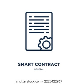 smart contract icon from general collection. Thin linear smart contract, smart, office outline icon isolated on white background. Line vector smart contract sign, symbol for web and mobile
