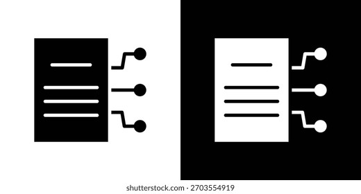 Ícone de contrato inteligente do doodle de ilustração. Conjunto de vetores de ilustração plana