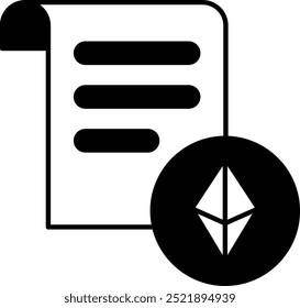 Smart Contract Icon or Illustration Representing Blockchain Technology and Digital Agreements
