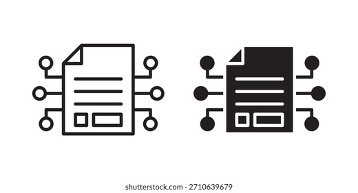 Icono de contrato inteligente, icono de estilo de contorno para Sitio web o App móvil, gráficos de Vector