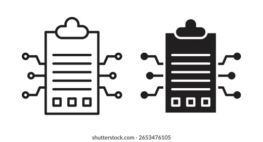 Smart contract icon, outline vector sign, linear and solid style pictogram isolated on white.