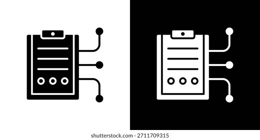 Icono de contrato inteligente Establecer colección. Silueta de Vector.