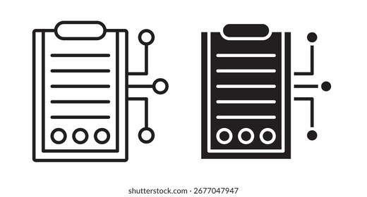 Conjunto de iconos de contrato inteligente, arte de línea y diseño de glifos. Eps10