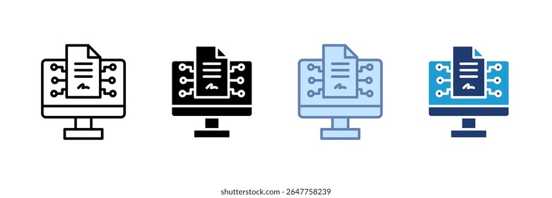 Smart Contract Icon Set Multiple Style Collection