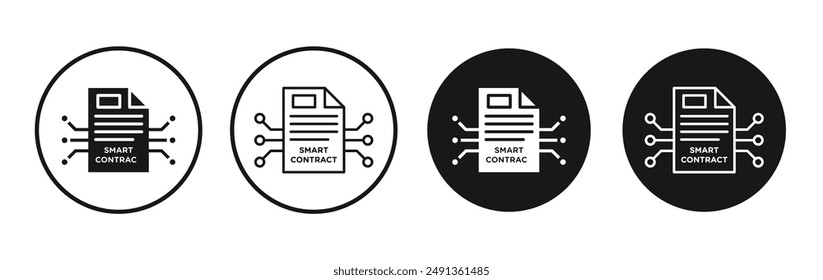 Smart contract icon set on white background