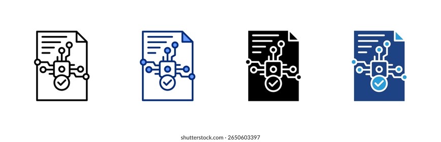 Coleção de vários estilos da folha de ícone do Smart Contract