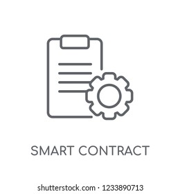 smart contract linear icon. Modern outline smart contract logo concept on white background from General collection. Suitable for use on web apps, mobile apps and print media.