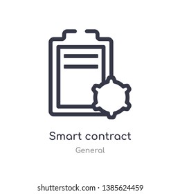 smart contract outline icon. isolated line vector illustration from general collection. editable thin stroke smart contract icon on white background