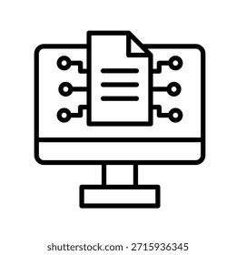 Smart Contract Outline Icon Vector Illustration