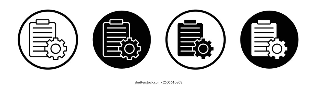 Smart contract vector icon set black filled and outlined style.