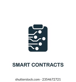 Smart contracts icon. Monochrome simple sign from blockchain collection. Smart contracts icon for logo, templates, web design and infographics.
