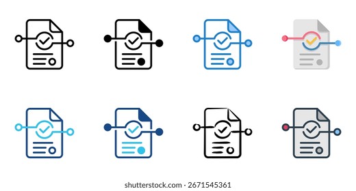 ícone Contratos Inteligentes definir coleção de vários estilos 
