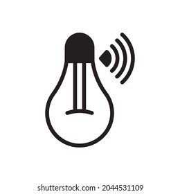 símbolo de signo de la bombilla de control inteligente 