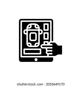Smart Control Silhouette Icon Vector