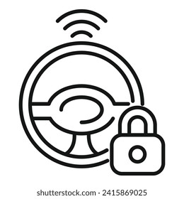 Smart control view icon outline vector. Road sensor. Dark network