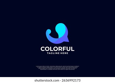 Smart conversation logo design with colorful style