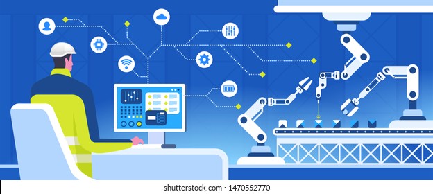 2,358 Automated production line cartoon Images, Stock Photos & Vectors ...