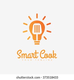 Smart cook logo template design. Vector illustration.