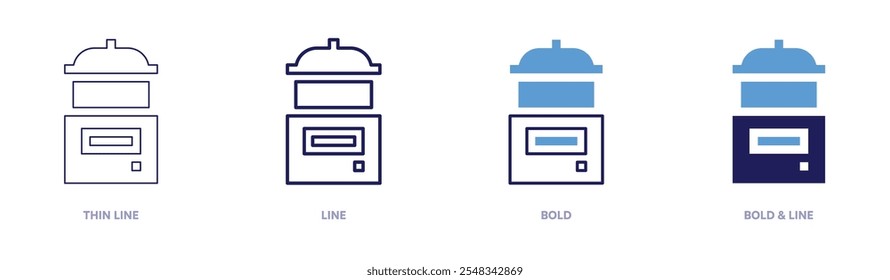 Smart cooker icon in 4 different styles. Thin Line, Line, Bold, and Bold Line. Duotone style. Editable stroke.