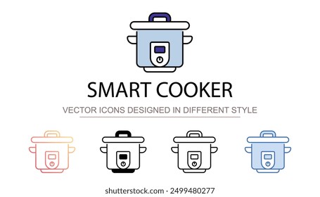 Smart Cooker icon design with white background stock illustration