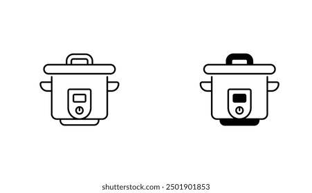 Smart Cooker icon design with white background stock illustration