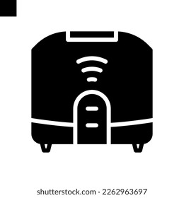 smart cooker icon glyph style vector