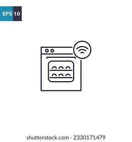 Smart cooker outline icon Vector illustration