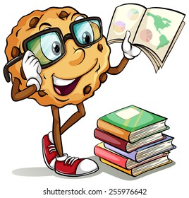Smart cookie character on a white background