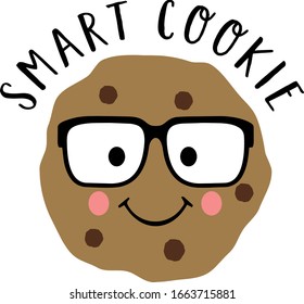 Smart Cookie with Glasses Vector Illustration