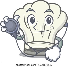 Smart and cool cook hat cartoon character in a Doctor with tools