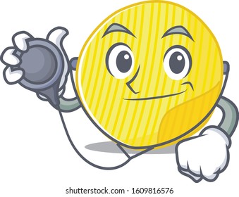 Smart and cool potato chips cartoon character in a Doctor with tools
