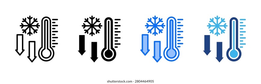 Smart Cooling icon set multiple style collection